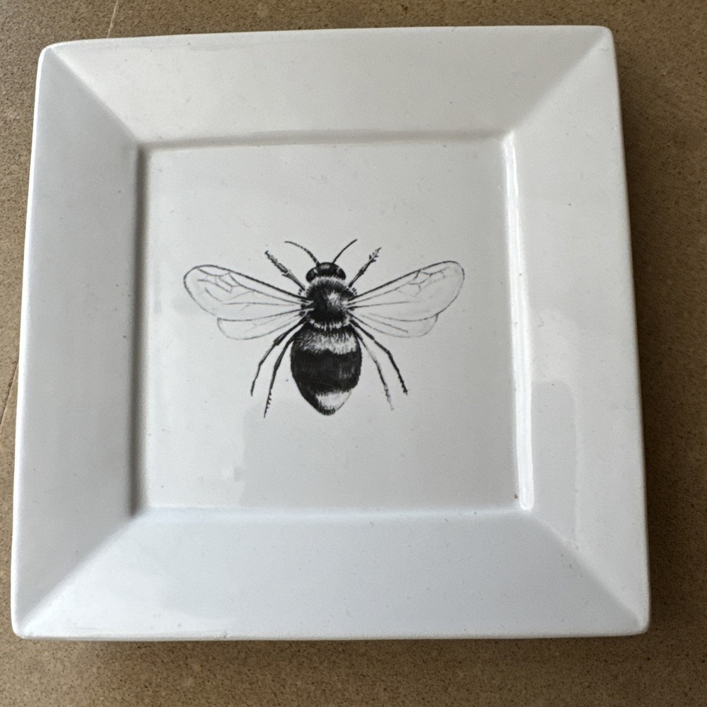 6" Square Bee Plate Collectible Set If 4
